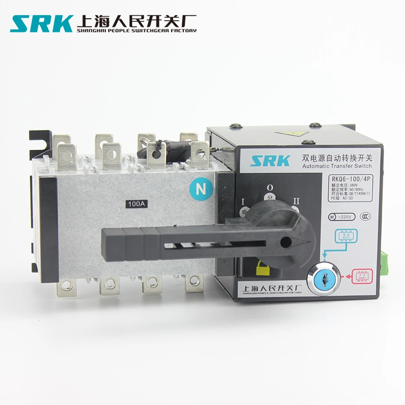 Rkq6 Hgld Dual Power 3p 4p 20A-3200A 100A Changeover ATS Automatic Transfer Switch for Generator