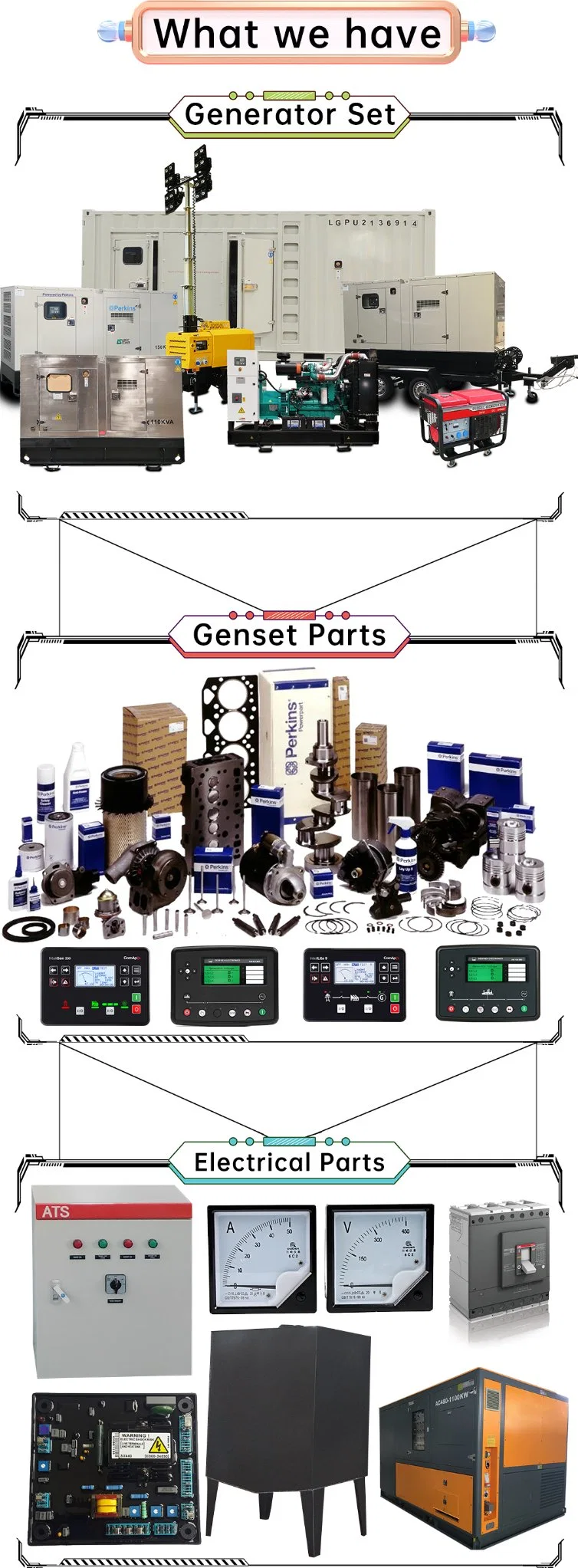 Generator Electrical ATS Controller 63A 80A 100A 125A 160A 250A 400A 630A 800A 1000A 1250A 1600A 2000A 2500A 3200A Genset Automatic Transfer Switch