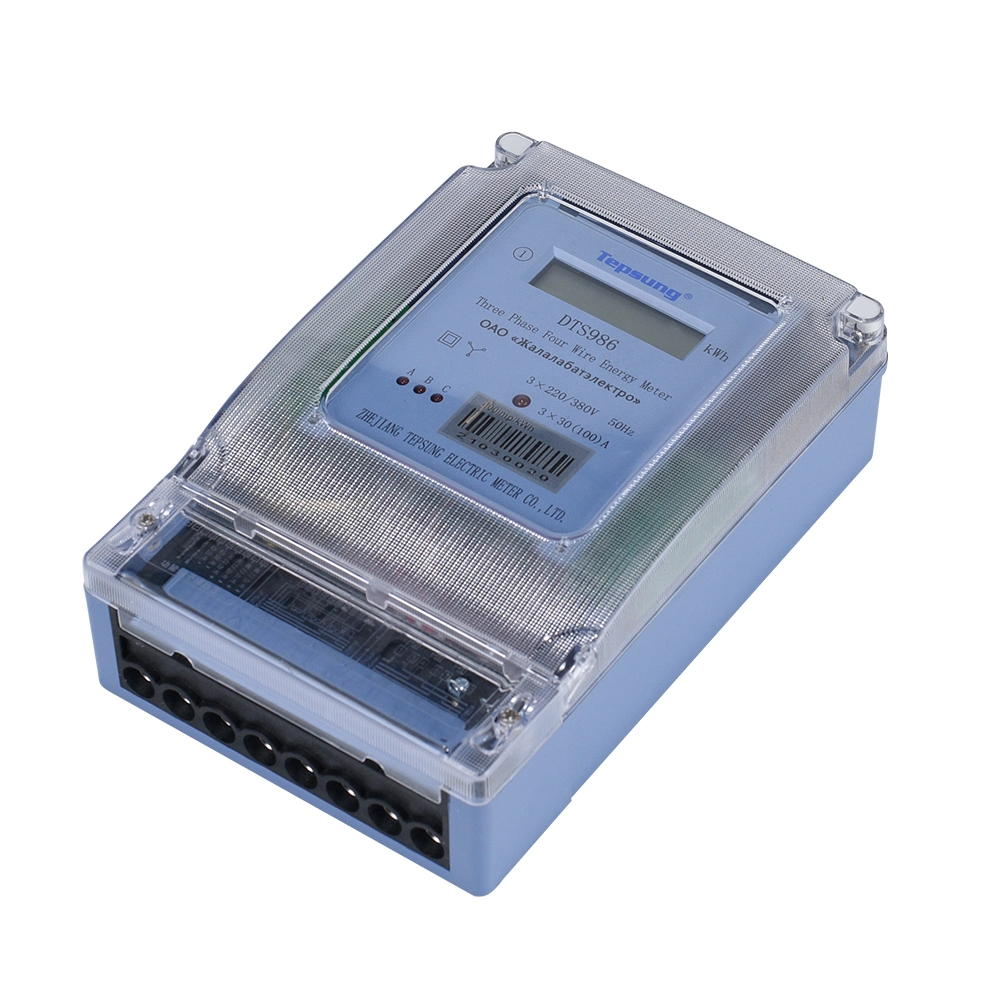 Three Phase Four Wire Digital Electricity Meter with Transparent Cover