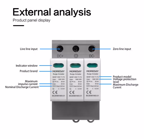 Type 1 Types 3 Phase Protection Device 220V Surge Protector