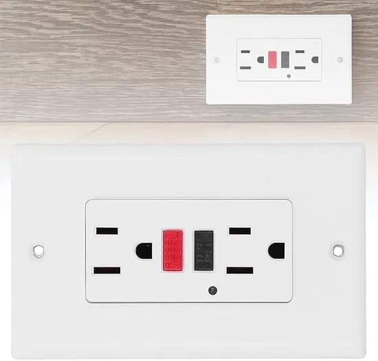 GFCI Outlet Wall Socket Weather Resistant LED Indicator with Decor Wall Plates
